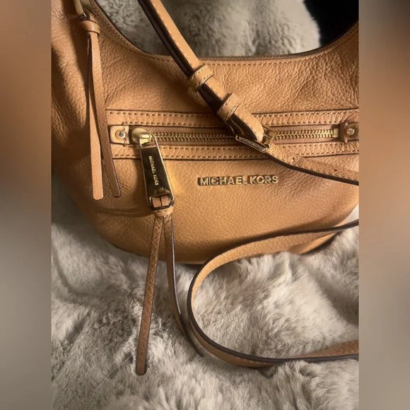 Michael Kors Tan Leather Crossbody Bag - Picture 3 of 6